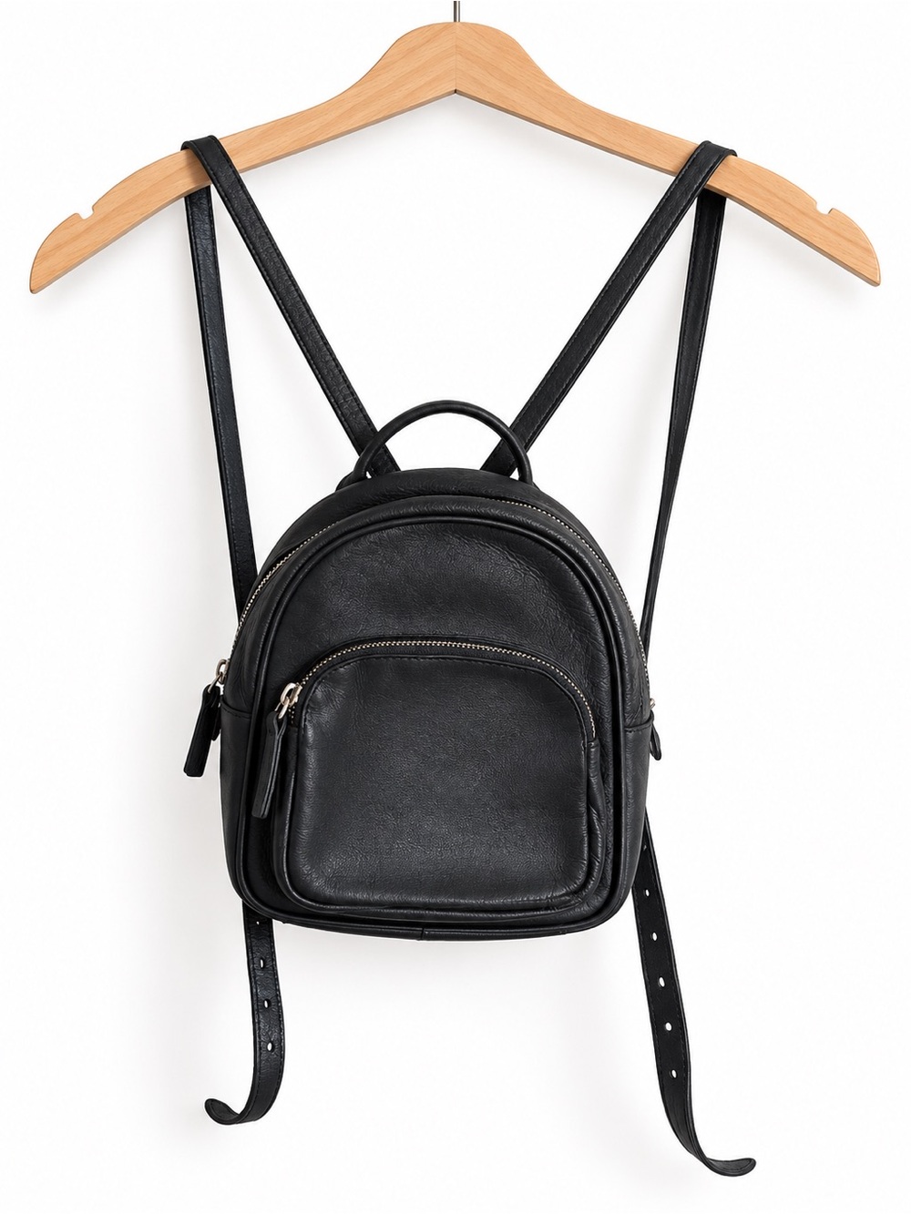 Roots Black Leather Mini Backpack Small Vintage Style Bag